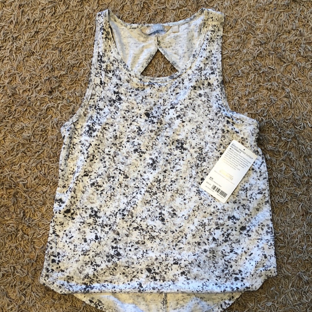 Athleta Breezy Printed Cutout Racerback Sz XS New